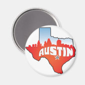 Austin Texas Cityscape Magneet (Voorkant / Achterkant)