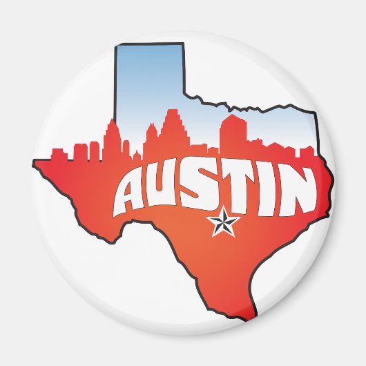 Austin Texas Cityscape Magneet (Voorkant)