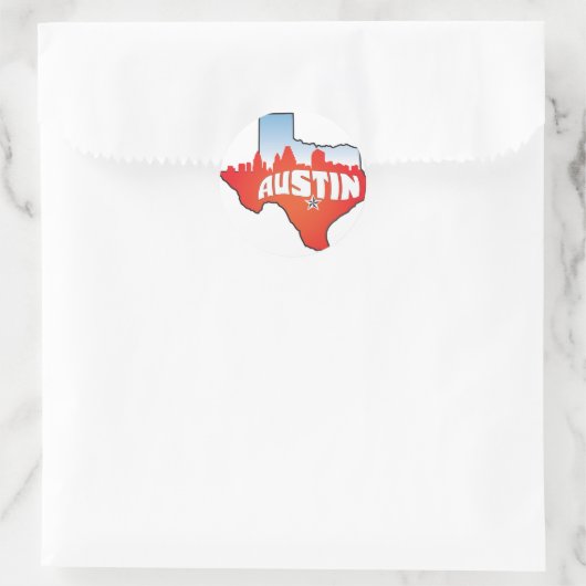 Austin Texas Cityscape Ronde Sticker (Tas)