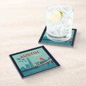 Austin, Texas | Congress Avenue Bridge Glazen Onderzetter (Schuin)