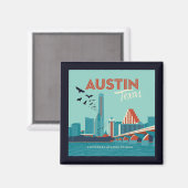 Austin, Texas | Congress Avenue Bridge Magneet (Voorkant / Achterkant)