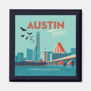Austin, Texas   Congress Avenue Bridge Magneet