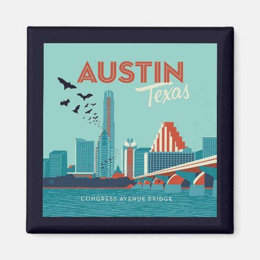 Austin, Texas | Congress Avenue Bridge Magneet (Voorkant)