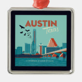 Austin, Texas | Congress Avenue Bridge Metalen Ornament (Voorkant)