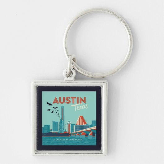 Austin, Texas | Congress Avenue Bridge Sleutelhanger (Voorkant)
