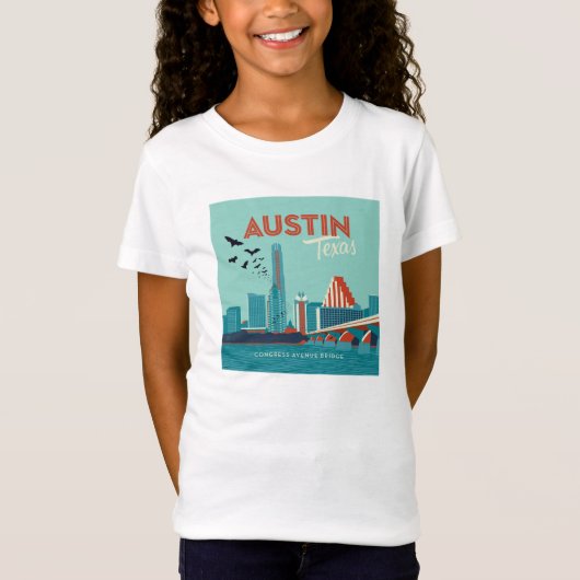 Austin, Texas | Congress Avenue Bridge T-shirt (Voorkant)