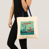 Austin, Texas | Congress Avenue Bridge Tote Bag (Voorkant (product))