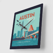 Austin, Texas | Congress Avenue Bridge Vierkante Klok (Hoek)