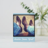 Austin Texas Cowboy Cowgirl Boots Briefkaart (Staand voorkant)