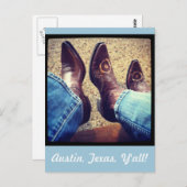 Austin Texas Cowboy Cowgirl Boots Briefkaart (Voorkant / Achterkant)