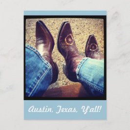 Austin Texas Cowboy Cowgirl Boots Briefkaart