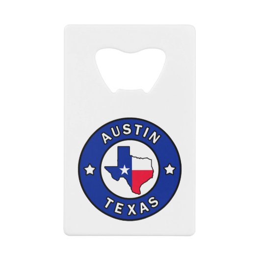 Austin Texas Creditkaart Flessenopener (Voorkant)