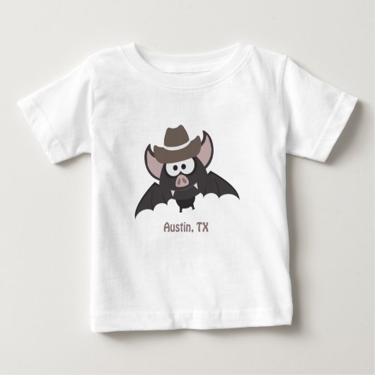 Austin Texas Cute Cartoon Cowboy Bat (Voorkant)