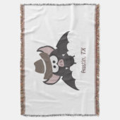 Austin Texas Cute Cartoon Cowboy Bat Deken (Voorkant Verticaal)