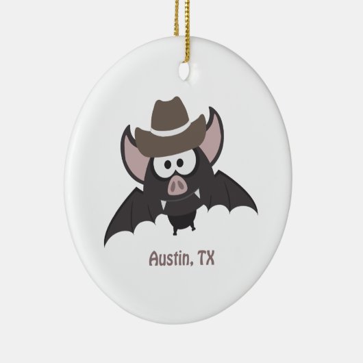 Austin Texas Cute Cartoon Cowboy Bat Keramisch Ornament (Rechts)