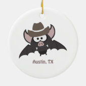 Austin Texas Cute Cartoon Cowboy Bat Keramisch Ornament (Achterkant)