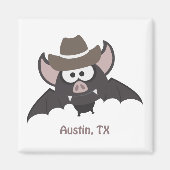 Austin Texas Cute Cartoon Cowboy Bat Magneet (Voorkant)