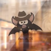 Austin Texas Cute Cartoon Cowboy Bat Raamsticker (Vel 2)