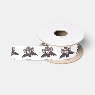Austin Texas Cute Cartoon Cowboy Bat Satijnen Lint