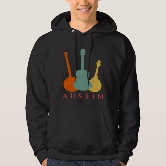 Austin Texas Distress Music Hoodie (Voorkant)