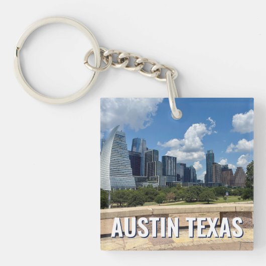 Austin Texas Downtown Gebouwen Fotografie Sleutelhanger (voorkant)