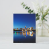 Austin Texas Downtown Night Skyline Ladybird Lake Briefkaart (Staand voorkant)