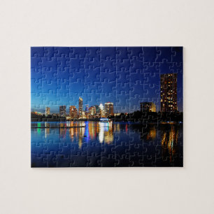 Austin Texas Downtown Night Skyline Ladybird Lake Legpuzzel