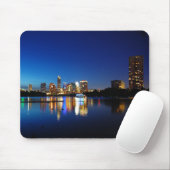 Austin Texas Downtown Night Skyline Ladybird Lake Muismat (Met muis)