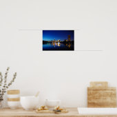 Austin Texas Downtown Night Skyline Ladybird Lake Poster (Keuken)