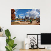 Austin Texas Downtown Skyline - Ladybird Lake Poster (Thuiskantoor)