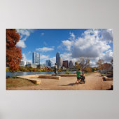 Austin Texas Downtown Skyline - Ladybird Lake Poster (Voorkant)