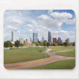 Austin, Texas Downtown Skyline van Butler Park Muismat