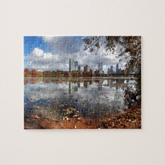 Austin Texas Downtown Skyline van Ladybird Lake Legpuzzel (Horizontaal)