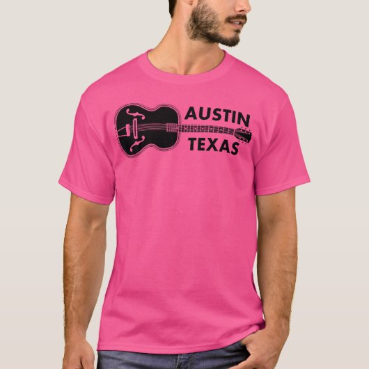 Austin Texas F-Hole akoestische country muziek git T-shirt (Voorkant)
