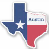 Austin Texas Flag Retro Sticker (Voorkant)