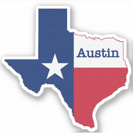Austin Texas Flag Retro Sticker (Voorkant)