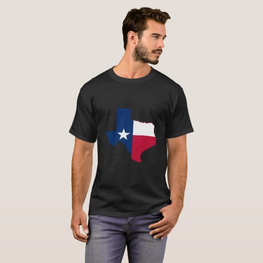 Austin Texas Flag State Texas Map Flag T-shirt (Voorkant volledig)