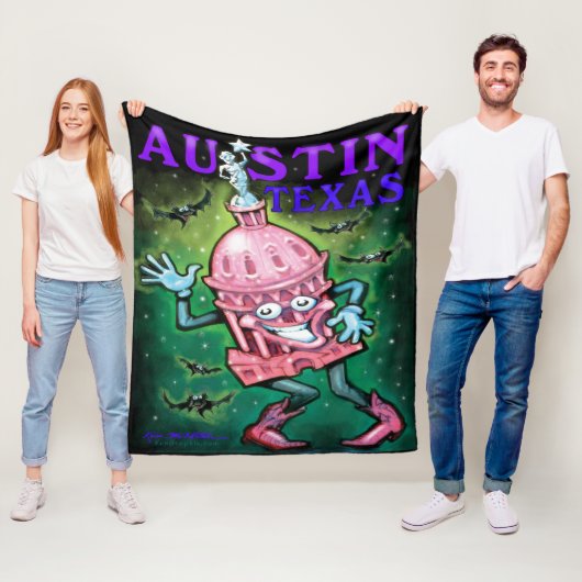 Austin Texas Fleece Blanket Deken (In situ)