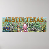 Austin Texas Fun Art Poster (Voorkant)