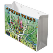 Austin Texas Fun Map Large Cadeautasje (Voorkant Gekanteld)