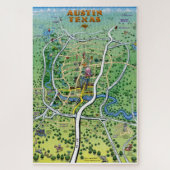 Austin Texas Fun Map Legpuzzel (Verticaal)