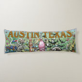 Austin Texas Fun Map Lichaamskussen (Achterkant)