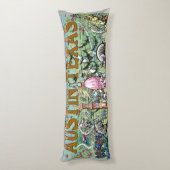 Austin Texas Fun Map Lichaamskussen (Achterkant (Verticaal))