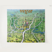 Austin Texas Fun Map Tapestry Wandkleed (Voorkant (horizontaal))