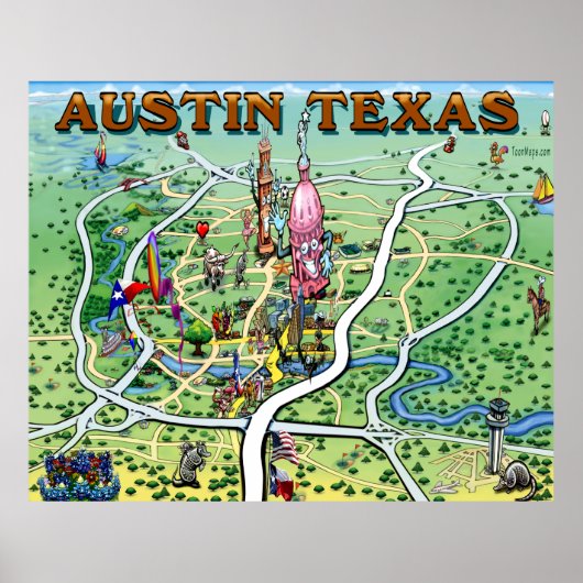 Austin Texas Fun Poster (Voorkant)