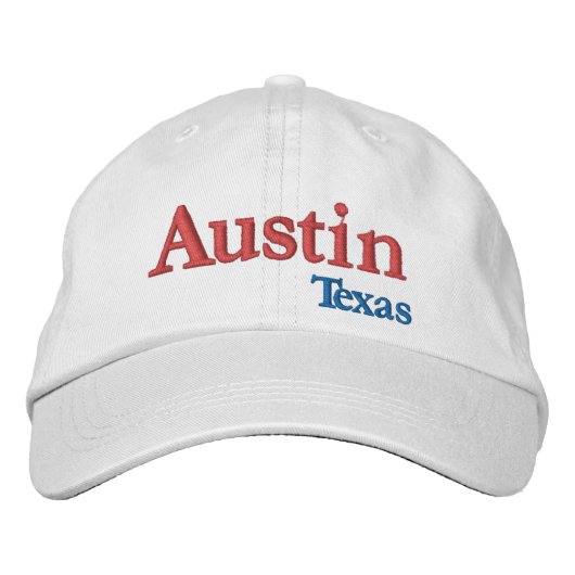 Austin Texas Geborduurde Baseballpet Pet (Voorkant)