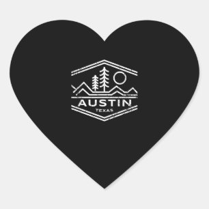 Austin Texas Gifts Austin TX buitenshuis wandelend Hart Sticker