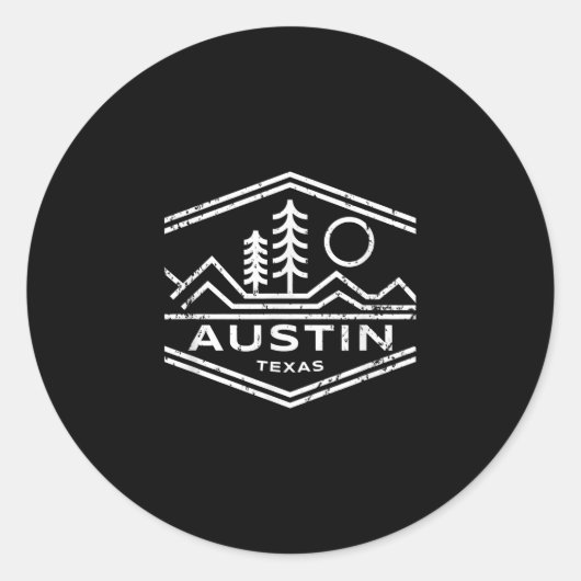 Austin Texas Gifts Austin TX buitenshuis wandelend Ronde Sticker (Voorkant)