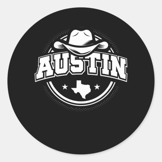 Austin Texas Graphic Print Ronde Sticker (Voorkant)