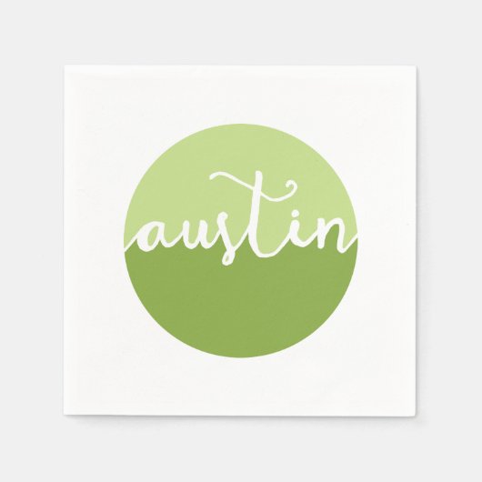 Austin, Texas | groene ombre-cirkel Servet (Voorkant)